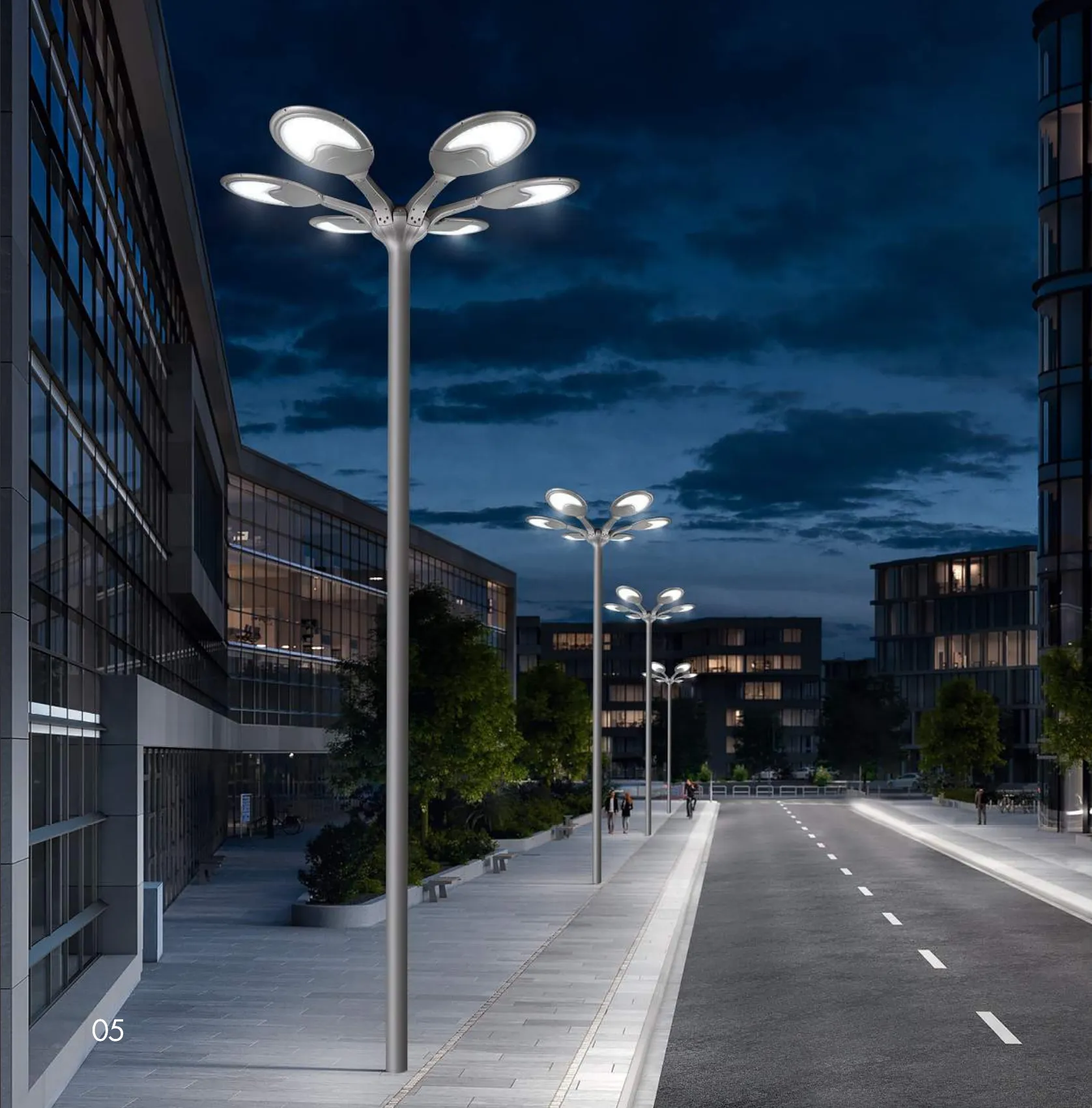 Enchantment Series ZC-TYD5109-3 Solar Pole Light